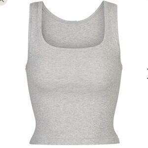 Skims Cotton Rib stretch Cotton tank top Shirt Sz Small Heather Gray